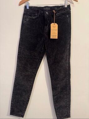Lucky Brand Black Washed  Velvet Skinny Jeans